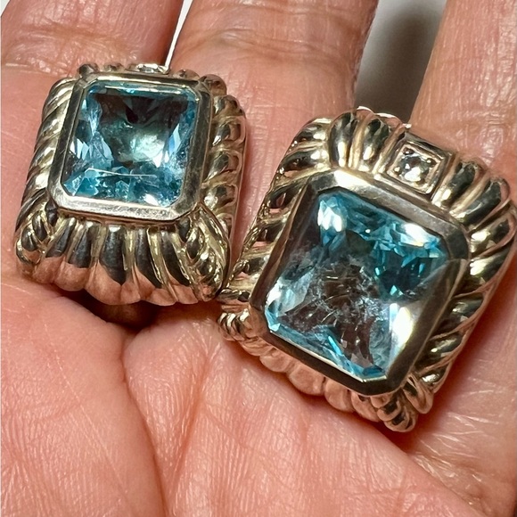 Earrings with Blue Topaz by Judith Ripka - Picture 6 of 8